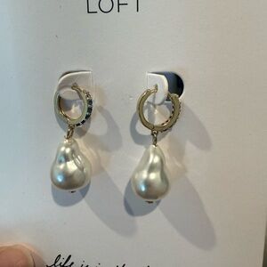 LOFT Gold and Pearl Earrings